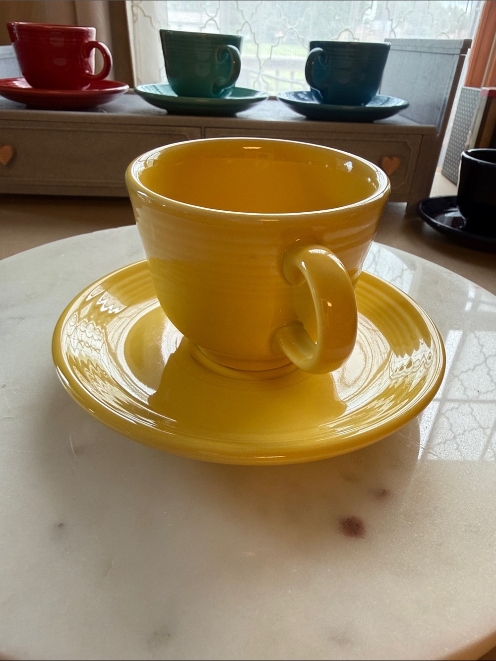 Homer Laughlin Fiesta Bright Yellow Saucer and tea cup